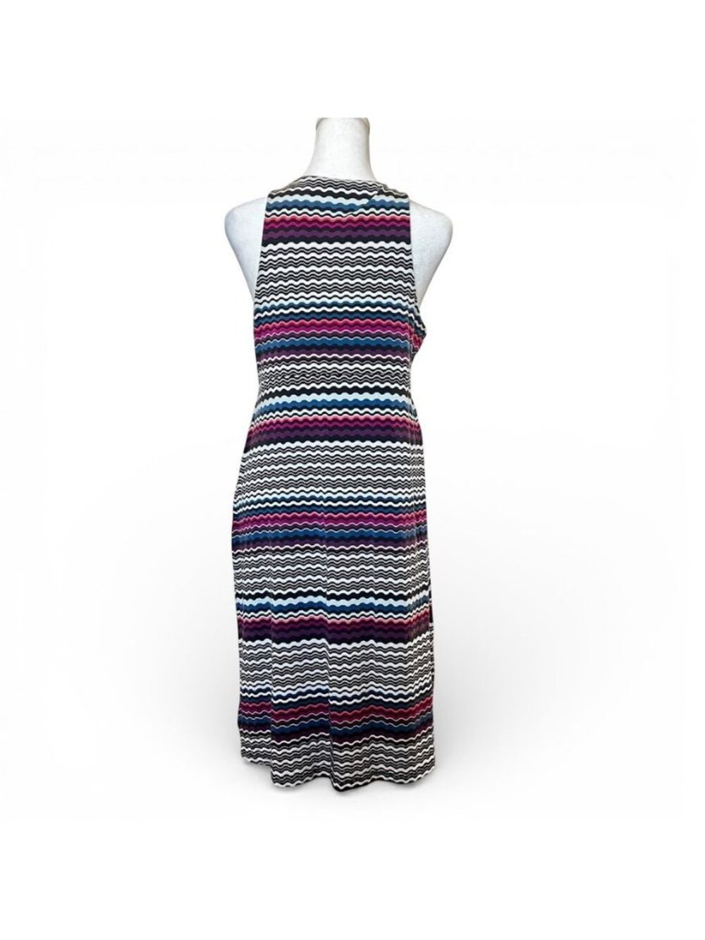 Athleta Women Sz M Dress Santorini Midi Stripe Travel Euro Summer Coastal Beach - Picture 3 of 10